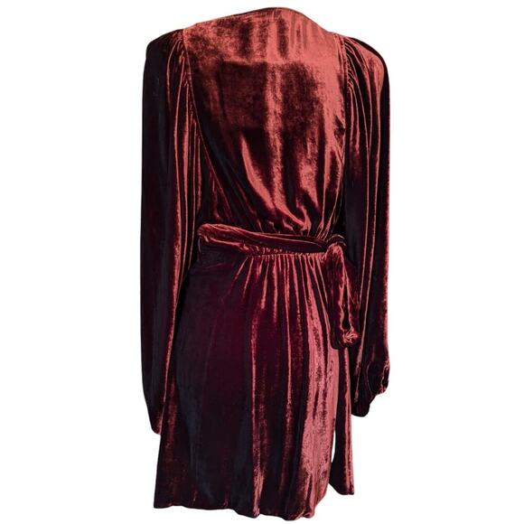 New A.L.C. Mini Dress As Seen On Taylor Swift Velvet Wrap Long Sleeves Size 0 - Picture 8 of 10